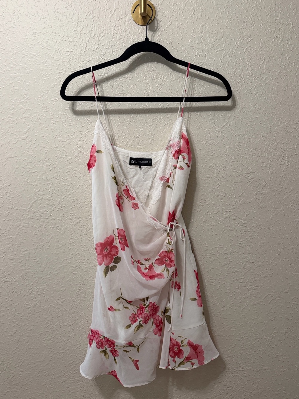Zara Floral Mini Wrap Dress